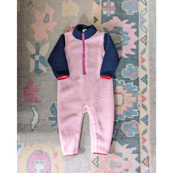 Hanna Andersson Other - Hanna Andersson Colorblocked Faux Shearling One Piece 3T